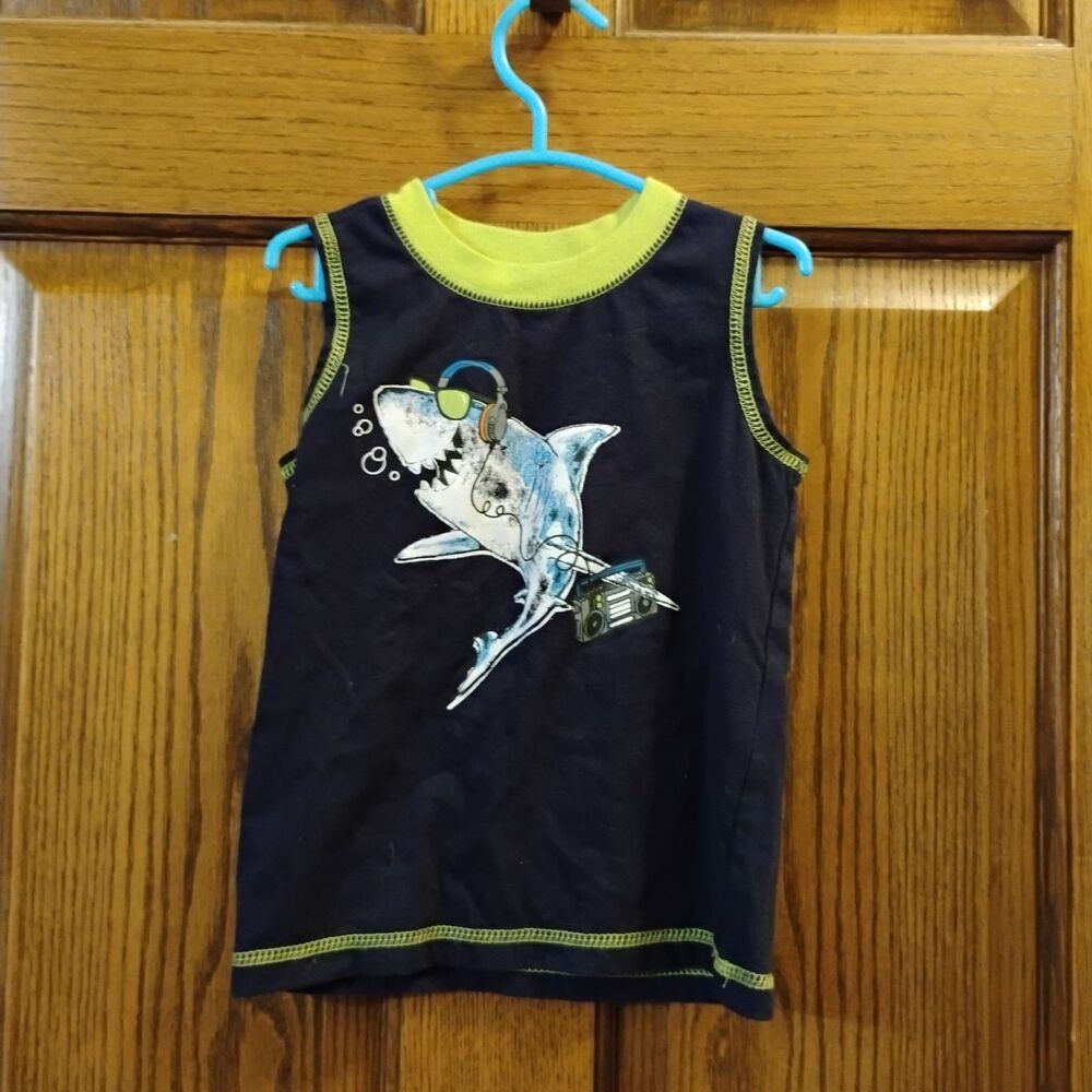 24m Wonderkids Toddler Blue Shark Tank Top